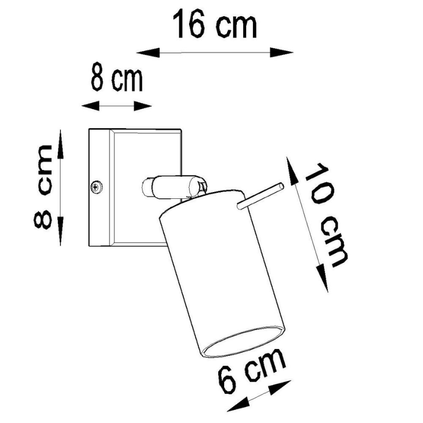 Sieninis akcentinis šviestuvas RING 1xGU10/10W/230V