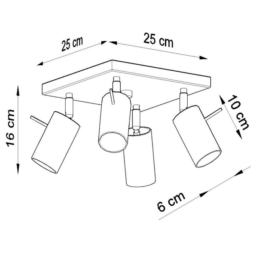 Akcentinis apšvietimas RING 4xGU10/10W/230V
