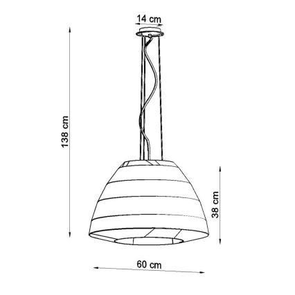 Pakabinamas sietynas BELLA 3xE27/60W/230V d. 60 cm baltas