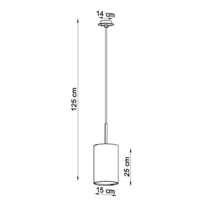 Pakabinamas sietynas OTTO 1xE27/60W/230V d. 15 cm juodas