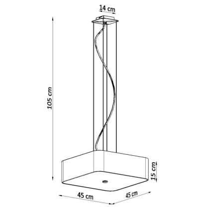 Pakabinamas sietynas LOKKO 5xE27/60W/230V 45 cm juodas