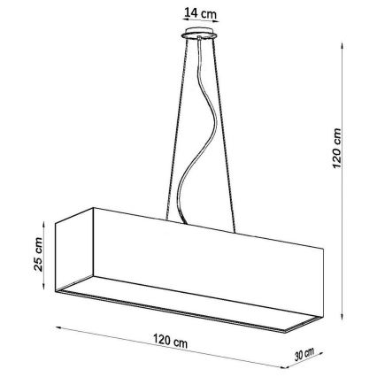 Pakabinamas sietynas SANTA 5xE27/60W/230V 120 cm baltas