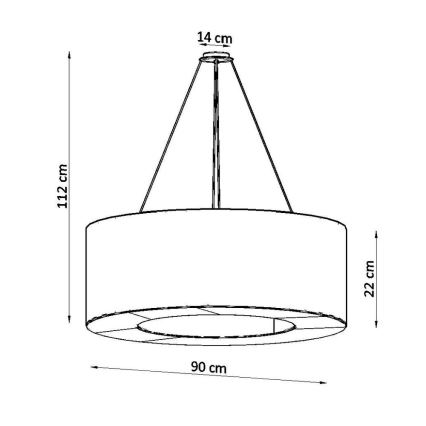 Pakabinamas sietynas SATURNO 8xE27/60W/230V d. 90 cm baltas