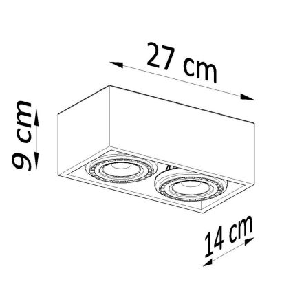 Lubinis šviestuvas QUATRO AR111 2xGU10/40W/230V betonas