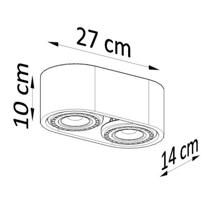 Lubinis šviestuvas BASIC AR111 2xGU10/40W/230V bukas