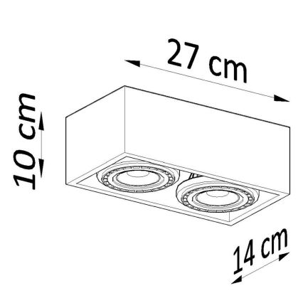 Lubinis šviestuvas QUATRO AR111 2xGU10/40W/230V bukas