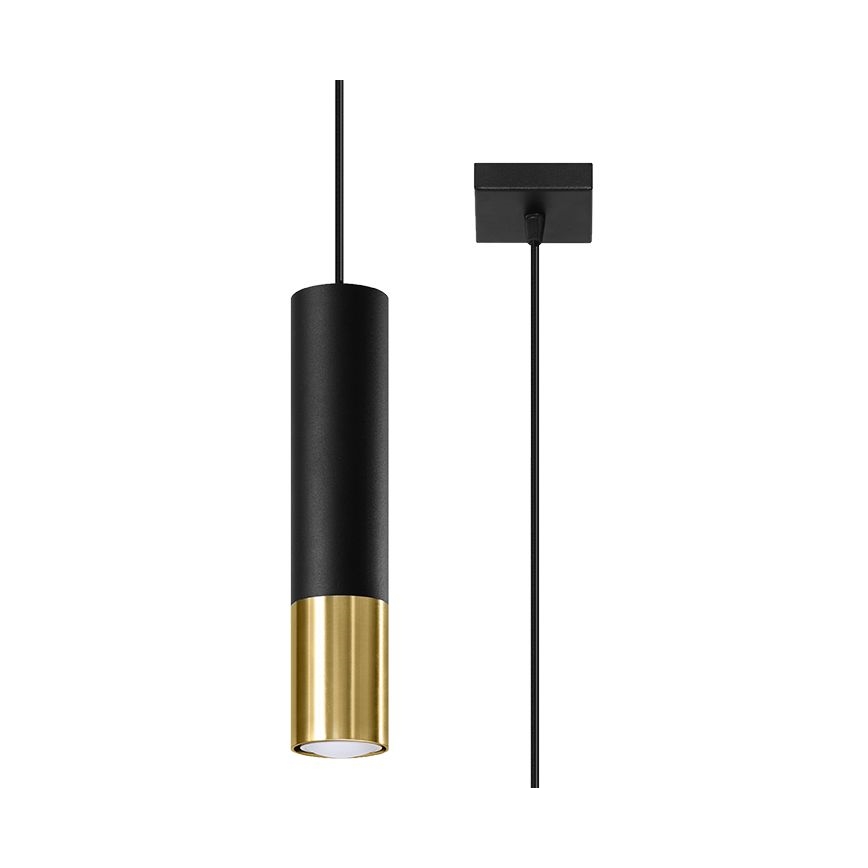 Pakabinamas sietynas LOOPEZ 1xGU10/40W/230V juodas/auksas