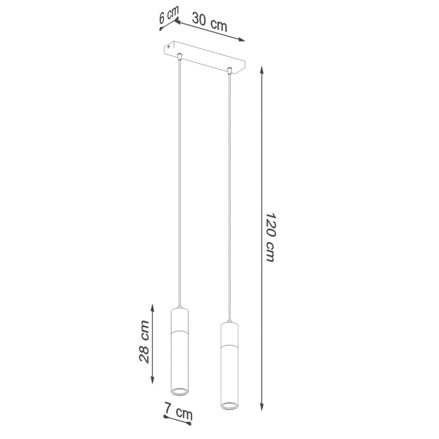 Pakabinamas sietynas ZANE 2xGU10/40W/230V betonas/Beržas/bukas