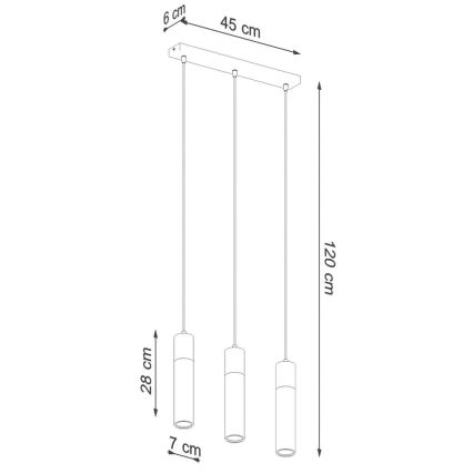 Pakabinamas sietynas ZANE 3xGU10/40W/230V betonas/Beržas/bukas