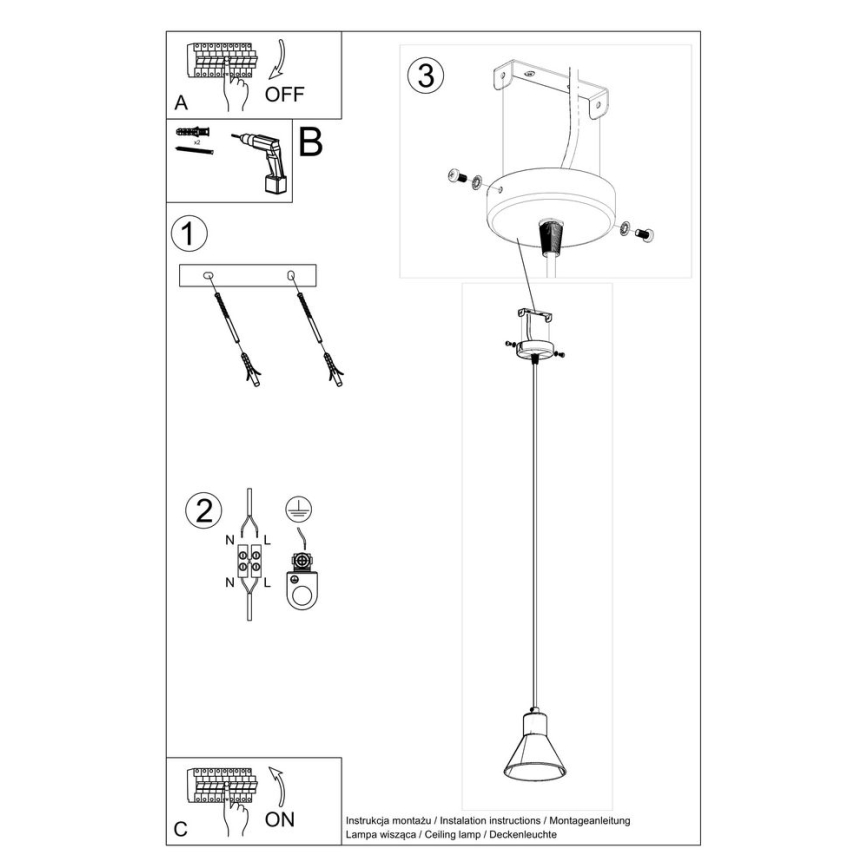 Pakabinamas sietynas TALEJA 1xE27/60W/230V baltas