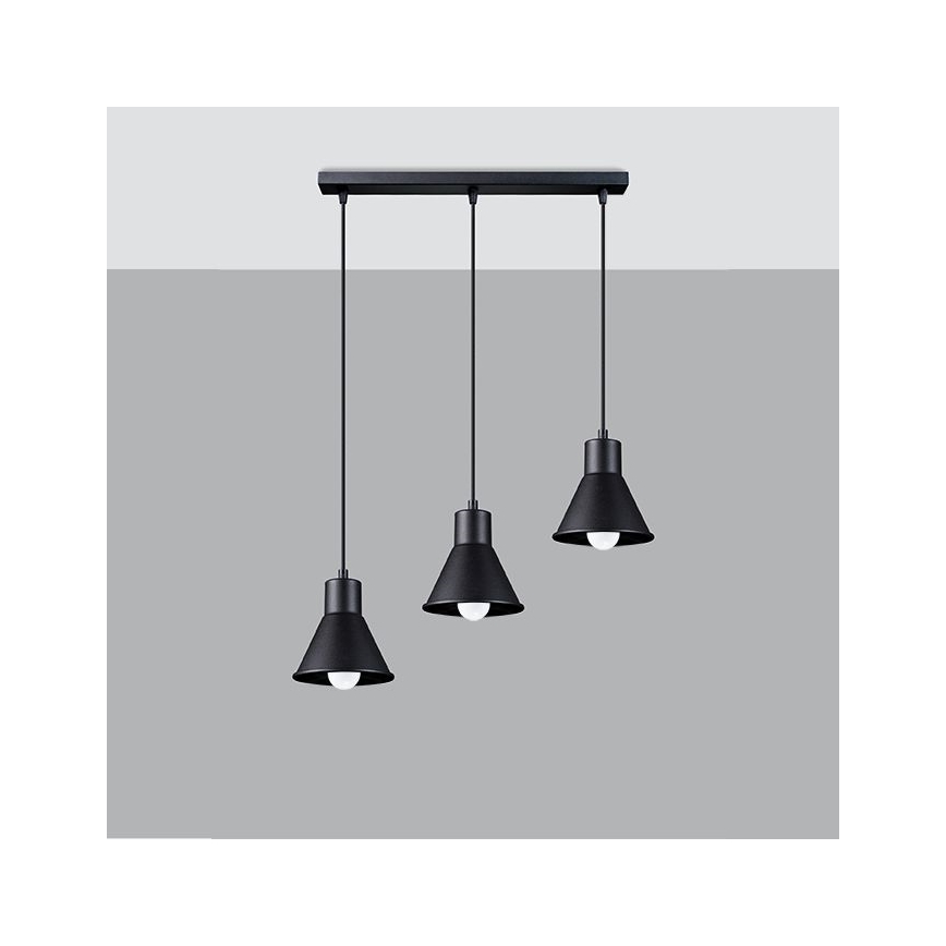 Pakabinamas sietynas TALEJA 3xE27/60W/230V juodas
