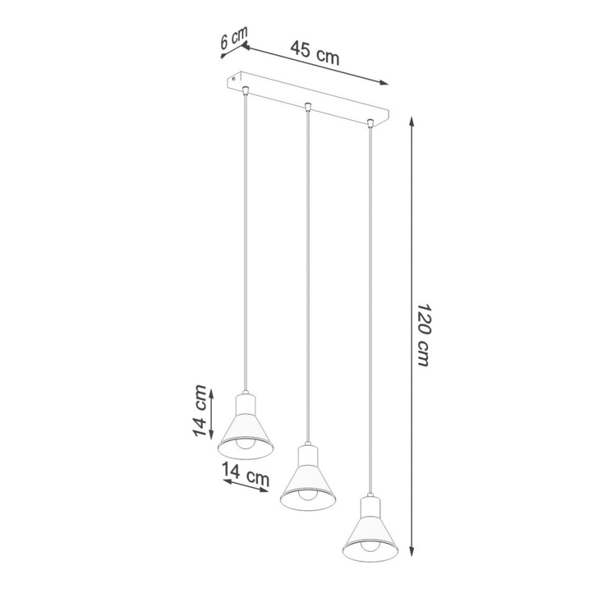 Pakabinamas sietynas TALEJA 3xE27/60W/230V juodas