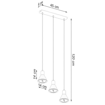 Pakabinamas sietynas TAZILA 3xES111/60W/230V baltas