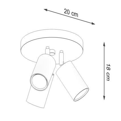 Akcentinis apšvietimas RING 3xGU10/10W/230V balta