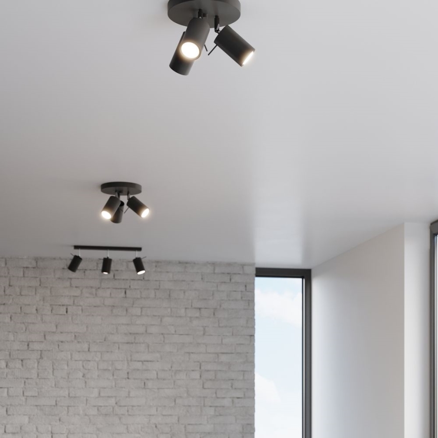Akcentinis apšvietimas RING 3xGU10/10W/230V juoda
