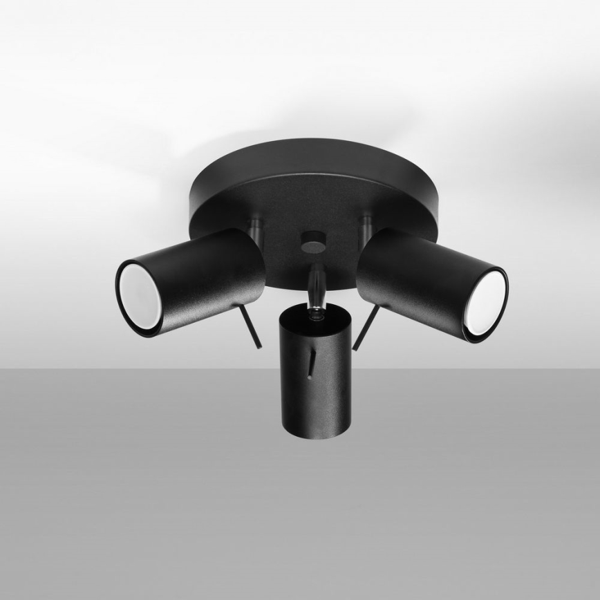 Akcentinis apšvietimas RING 3xGU10/10W/230V juoda
