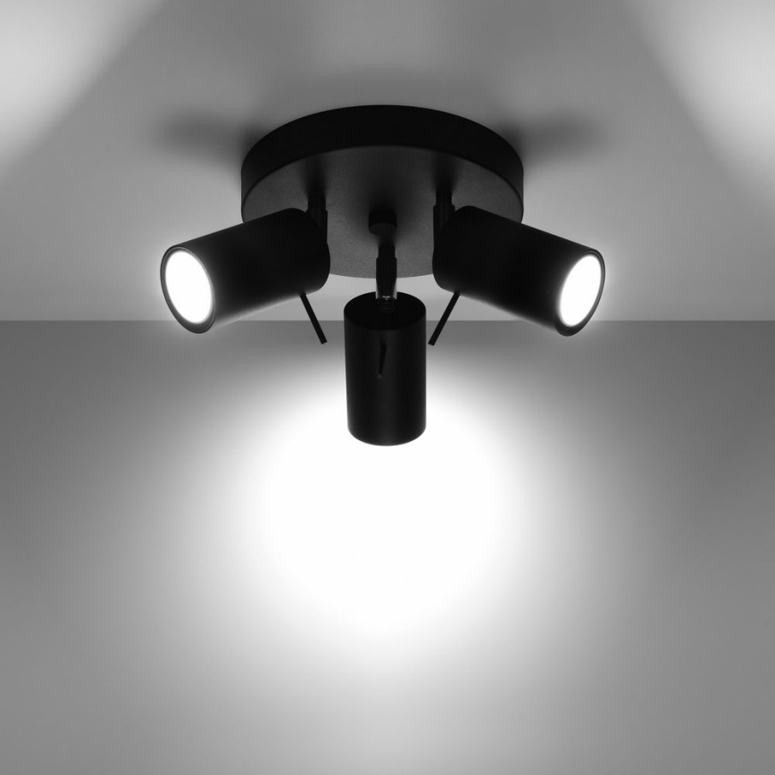 Akcentinis apšvietimas RING 3xGU10/10W/230V juoda