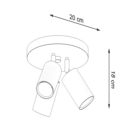 Akcentinis apšvietimas RING 3xGU10/10W/230V juoda