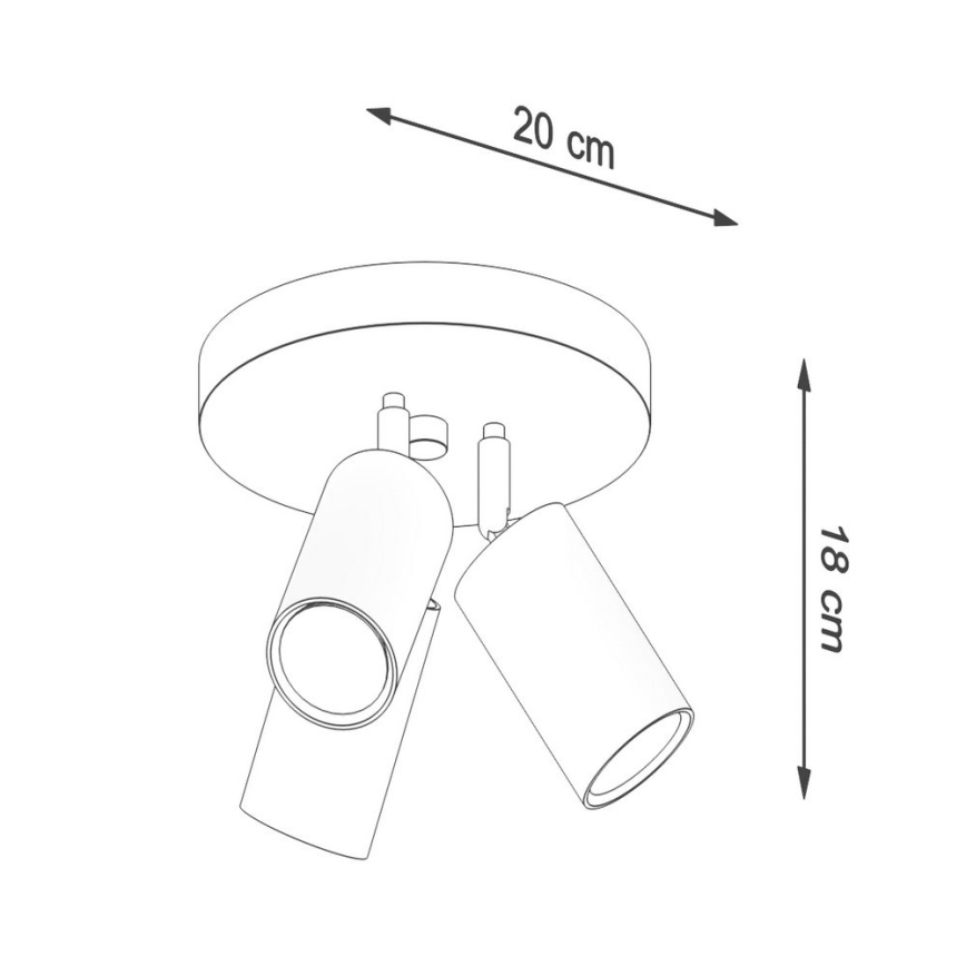 Akcentinis apšvietimas RING 3xGU10/10W/230V juoda