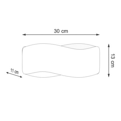 Sieninis šviestuvas TILA 1xG9/40W/230V 30 cm baltas