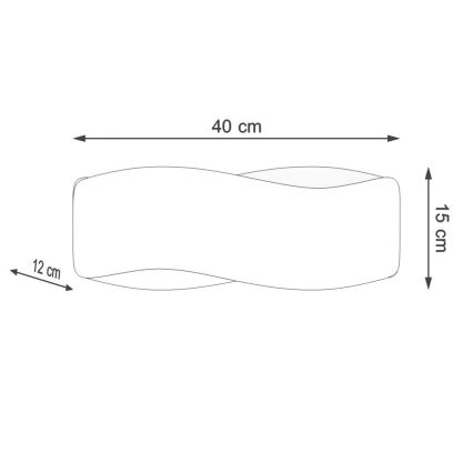 Sieninis šviestuvas TILA 2xG9/40W/230V 40 cm juodas