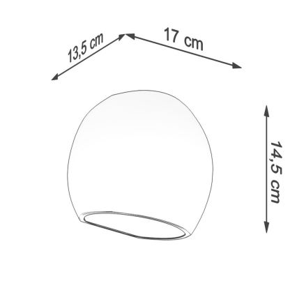 Sieninis šviestuvas GLOBE 1xE27/60W/230V blizgūs balti