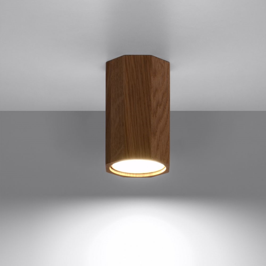 Akacentinis šviestuvas ZEKE 1xGU10/40W/230V 10 cm ąžuolas