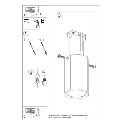 Akacentinis šviestuvas ZEKE 1xGU10/40W/230V 10 cm ąžuolas