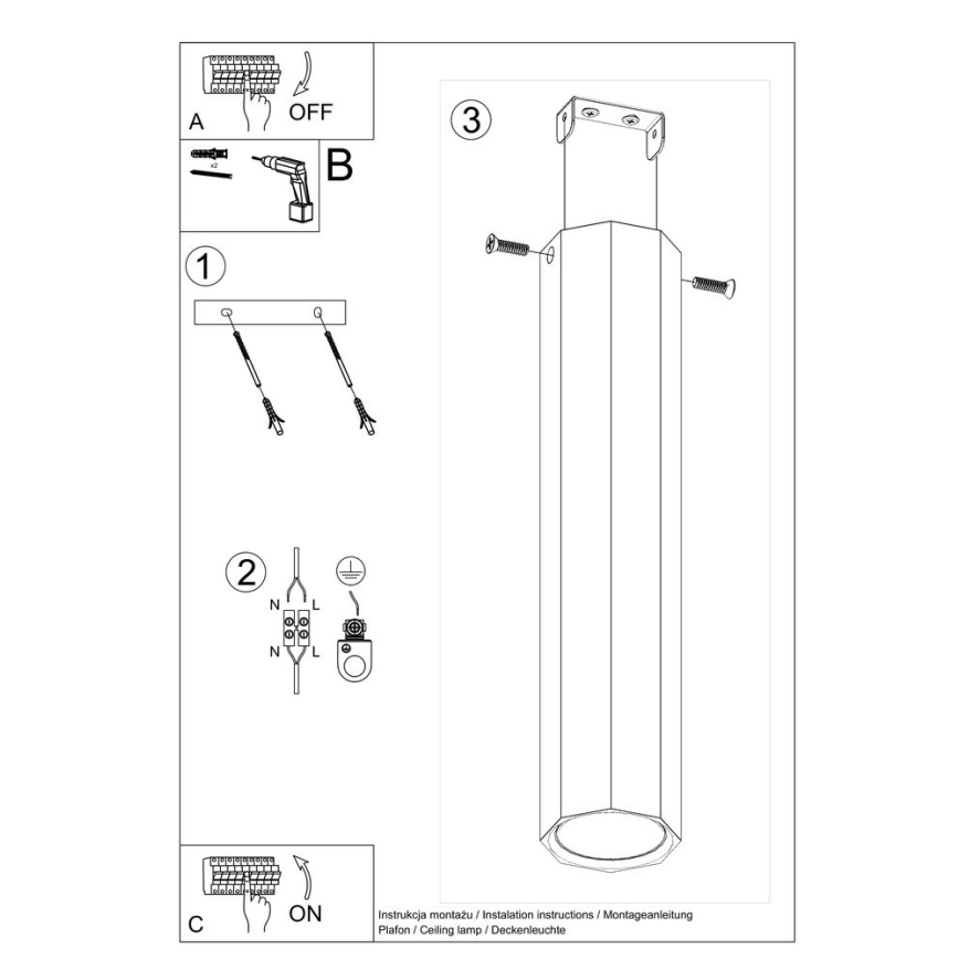 Akcentinis šviestuvas ZEKE 1xGU10/40W/230V 30 cm ąžuolas