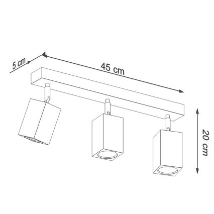 Akcentinis šviestuvas KEKE 3xGU10/40W/230V ąžuolas