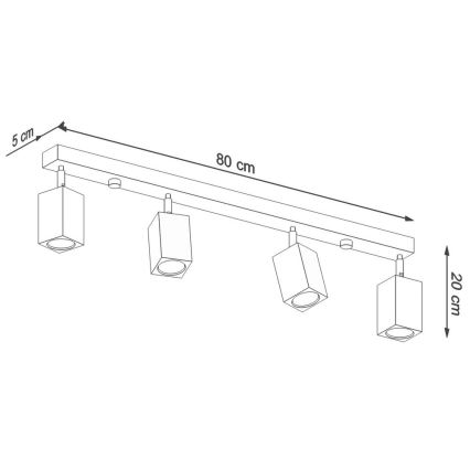 Akcentinis šviestuvas KEKE 4xGU10/40W/230V ąžuolas