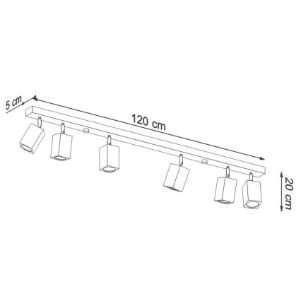 Akcentinis šviestuvas KEKE 6xGU10/40W/230V ąžuolas