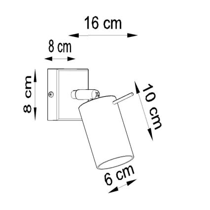 Sieninis akcentinis šviestuvas RING 1xGU10/10W/230V juoda
