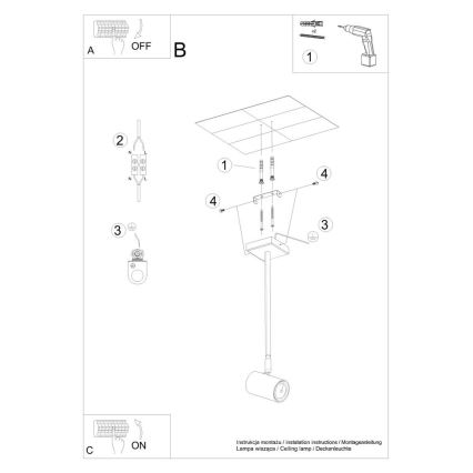 Sietynas ant stulpo NORANO 1xGU10/40W/230V juodas