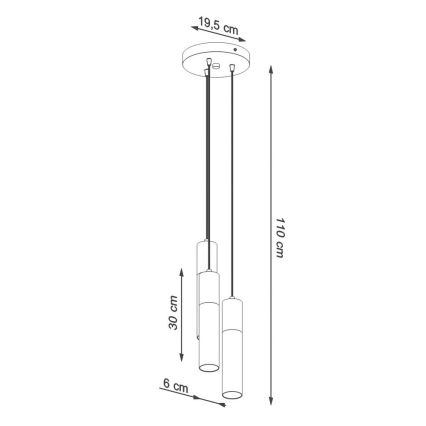 Pakabinamas sietynas BORGIO 3xGU10/40W/230V betonas/metalas baltas