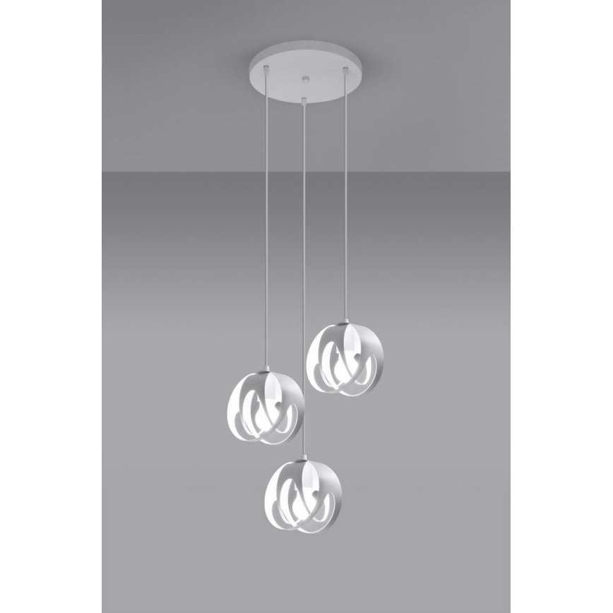 Pakabinamas sietynas TULOS 3xE27/60W/230V baltas