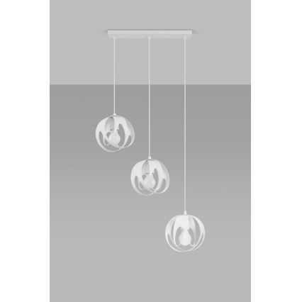 Pakabinamas sietynas TULOS 3xE27/60W/230V baltas