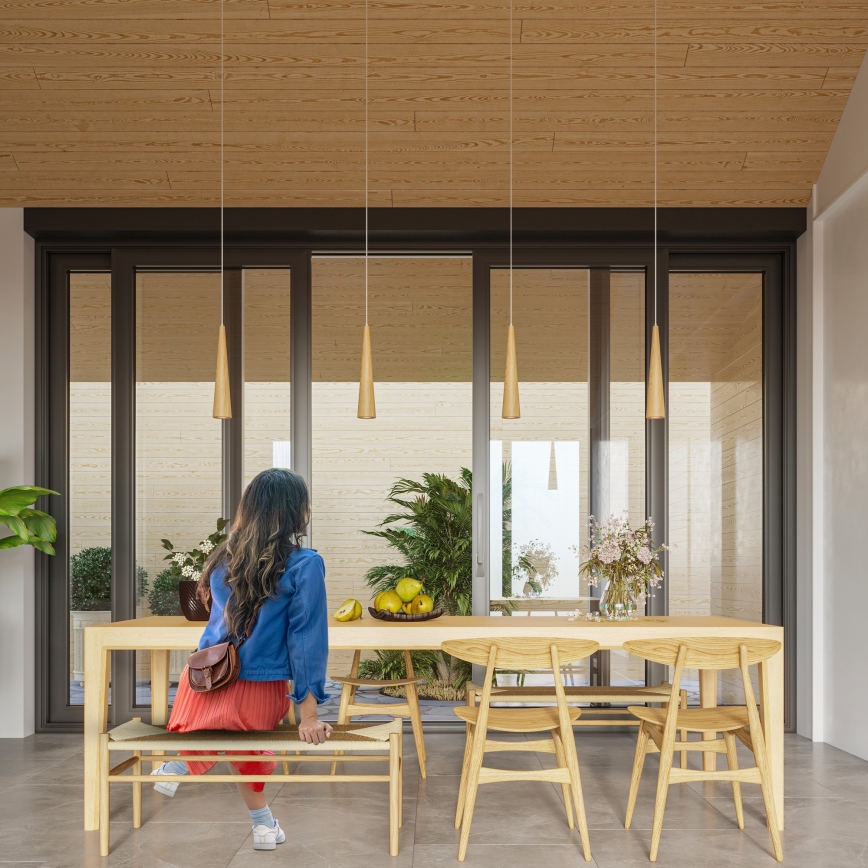 Pakabinamas šviestuvas ant laido SULA 1xGU10/10W/230V, skersmuo 8 cm, smėlio spalvos