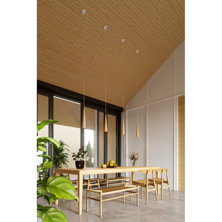 Pakabinamas šviestuvas ant laido SULA 1xGU10/10W/230V, skersmuo 8 cm, smėlio spalvos