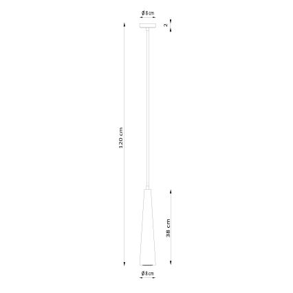 Pakabinamas šviestuvas ant laido SULA 1xGU10/10W/230V, skersmuo 8 cm, smėlio spalvos
