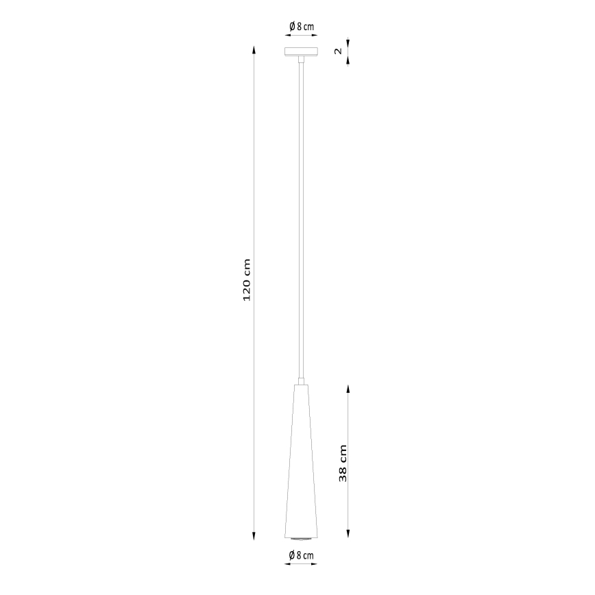 Pakabinamas šviestuvas ant laido SULA 1xGU10/10W/230V, skersmuo 8 cm, smėlio spalvos