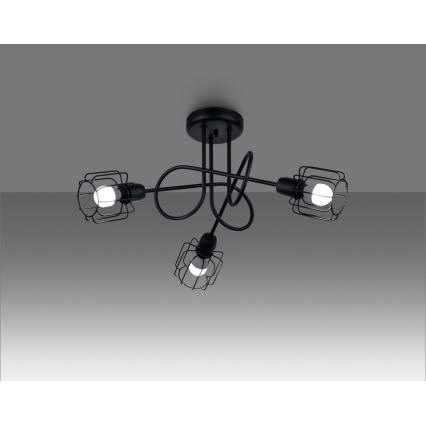 Sietynas ant stulpo BELUCI 3xE14/40W/230V juodas