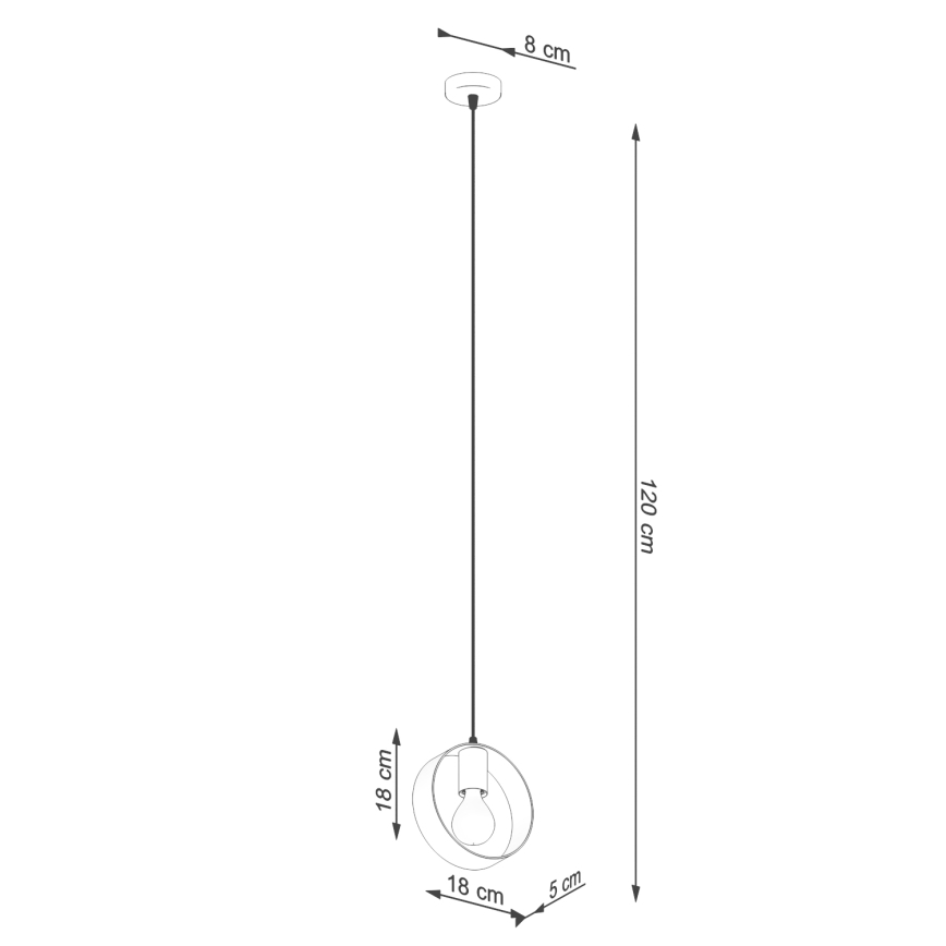 Pakabinamas sietynas TITRAN 1xE27/60W/230V baltas