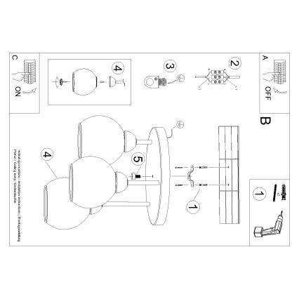 Sietynas ant stulpo ALINO 3xE27/60W/230V juodas