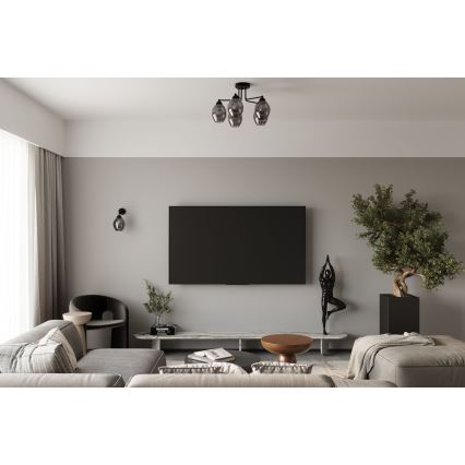 Sieninis šviestuvas FILLAN 1xE27/60W/230V juodas