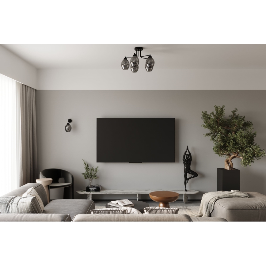 Sieninis šviestuvas FILLAN 1xE27/60W/230V juodas