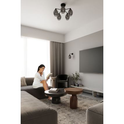 Sietynas ant stulpo FILLAN 5xE27/60W/230V juodas