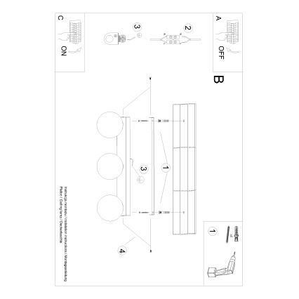 Lubinis šviestuvas YOLI 3xG9/12W/230V balta