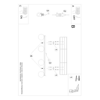 Lubinis šviestuvas YOLI 4xG9/12W/230V baltas