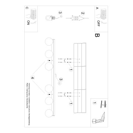 Lubinis šviestuvas YOLI 6xG9/12W/230V baltas